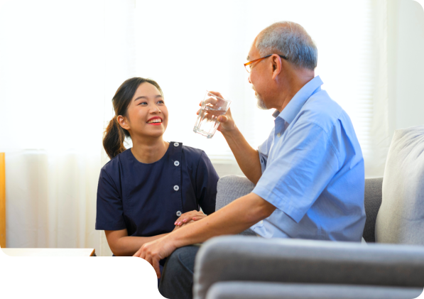 man drinking water