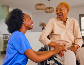 happy women inside the house